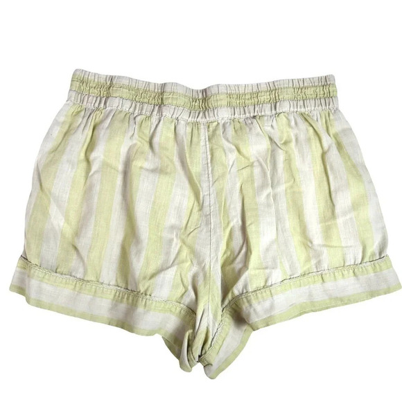 Anthropologie Shorts Lime Ivory Striped Shorts Large Petite *Missing Drawstring* - Picture 2 of 10